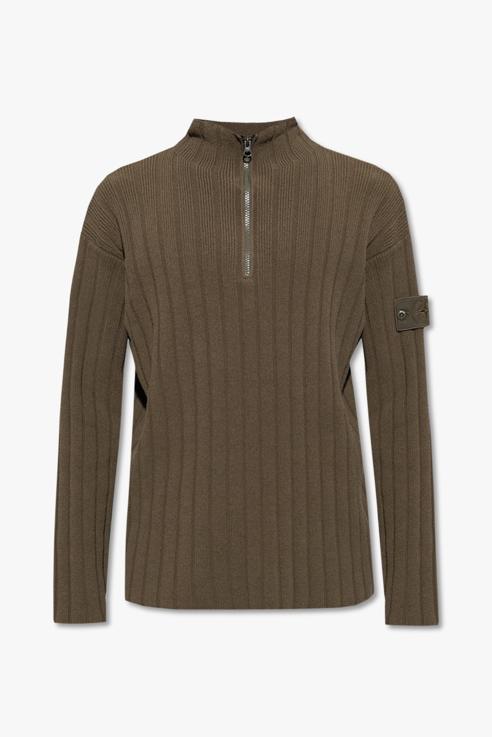 Stone island quarter button down wool sweatshirt sale